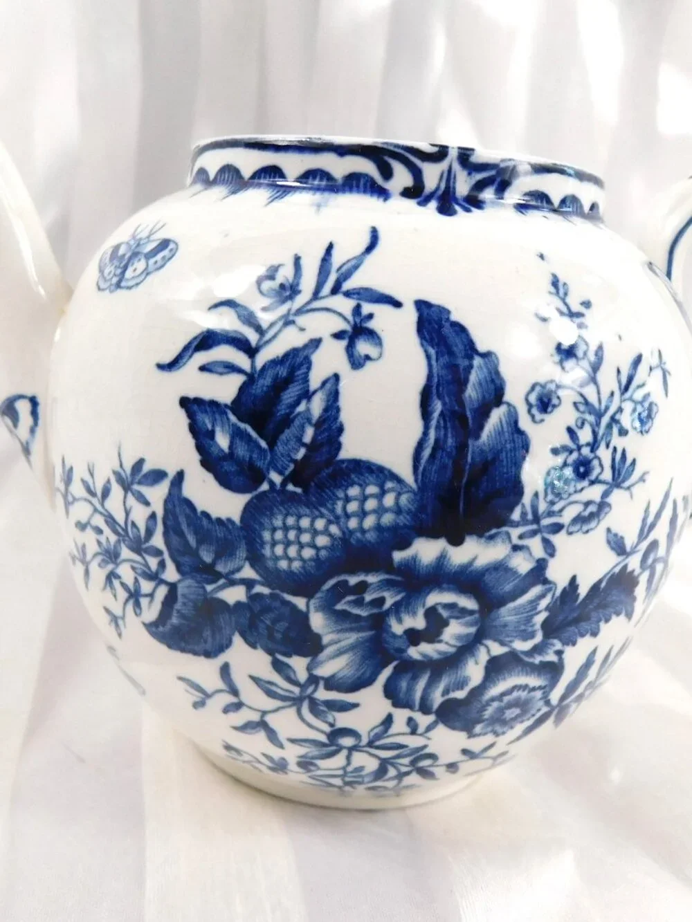 White and Blue Teapot in Blue Sprays  # 27091